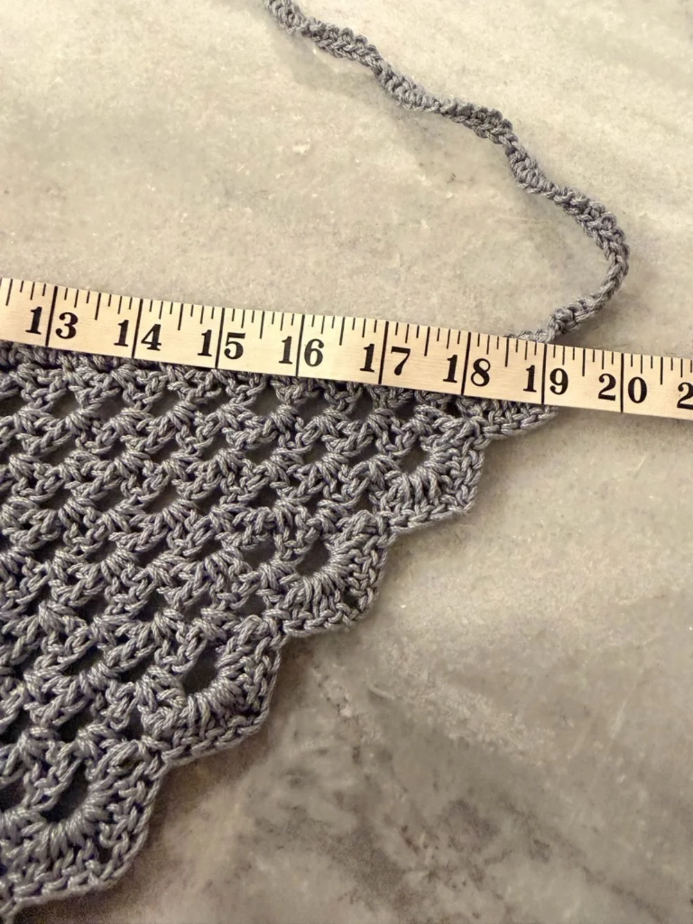 Handmade Crochet Kerchief Head Scarf Cotton Boho Triangle Wrap Fest Cottagecore